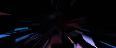 Işık parçacık izleri. Parlayan parçacıkları ve çizgileri olan ışık patlaması yıldızı. Güzel hareketli soyut ışın arkaplanı.