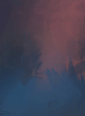 Renkli fırça darbelerinin 2D çizimi. Dekoratif desenli resim. canlı boya desenli arkaplan.