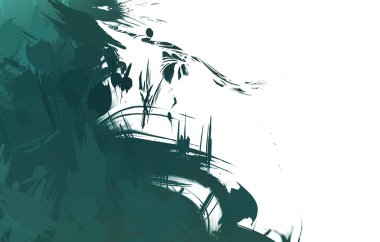 Duvar sanatı Eşsiz ve yaratıcı illüstrasyon. Fırça darbesi ile boyanmış. Renkli fırça darbelerinin soyut arkaplanı. Fırçalanmış canlı duvar kâğıdı. Boyalı sanatsal yaratım.