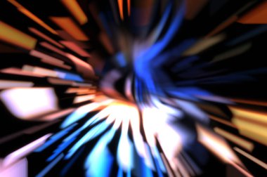 Işık parçacık izleri. Parlayan parçacıkları ve çizgileri olan ışık patlaması yıldızı. Güzel hareketli soyut ışın arkaplanı.