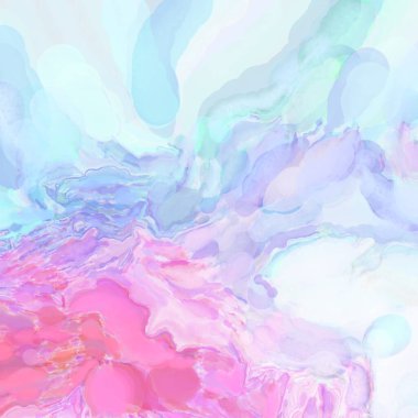 El yapımı sürreal soyut desenli suluboya. Modern sanatsal resim. 2D çizim. Arkaplan boyası karışımı. Yaratıcı duvar sanatı. Çağdaş sanat.