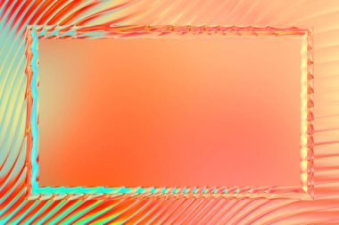 Soyut çerçeveli arkaplan. Renkli, canlı, dalgalı bir duvar kağıdı. Merkezi çerçeveli yaratıcı grafik 2d çizim. Dinamik şekilli modaya uygun sıvı örtüsü.