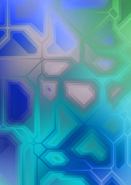 Renkli ve canlı geometrik şekiller katmanları var. Bir teknoloji planının dijital illüstrasyonu. Gelecekçi tasarım şablonu.