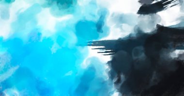 El yapımı sürreal soyut desenli suluboya. Modern sanatsal resim. 2D çizim. Arkaplan boyası karışımı. Yaratıcı duvar sanatı. Çağdaş sanat