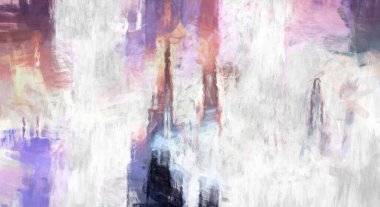 Soyut arkaplanda pürüzlü fırça darbeleri. Fırça boyası. Renkli boya darbeleri. Eşsiz duvar sanatı. Tuvaldeki modern sanat. Renkli çağdaş sanat eserleri. 