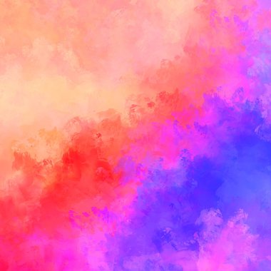 Canlı fırça darbeleriyle boyanmış. Renkli desenli resim. Fırçalanmış duvar kağıdını boya.