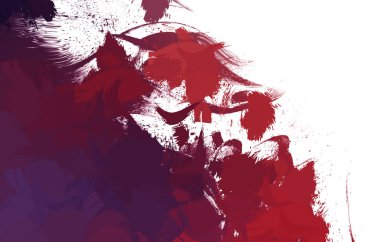 Duvar sanatı Eşsiz ve yaratıcı illüstrasyon. Fırça darbesi ile boyanmış. Renkli fırça darbelerinin soyut arkaplanı. Fırçalanmış canlı duvar kâğıdı. Boyalı sanatsal yaratım.