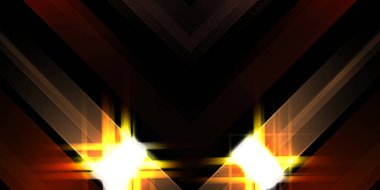 Soyut parlayan geometrik ışıklar arka planda. Fraktal simetrik grafik çizimi. Parıldayan ve parıldayan çubukları kesiştir.