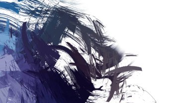 Taranmış Boyalı Soyut Arkaplan. Vahşi kaotik fırça darbeleri. Boya darbeleri. 2D İllüstrasyon. Fırça darbeli resim. 