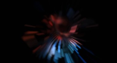 Işık parçacık izleri. Parlayan parçacıkları ve çizgileri olan ışık patlaması yıldızı. Güzel hareketli soyut ışın arkaplanı.