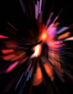 Işık parçacık izleri. Parlayan parçacıkları ve çizgileri olan ışık patlaması yıldızı. Güzel hareketli soyut ışın arkaplanı.