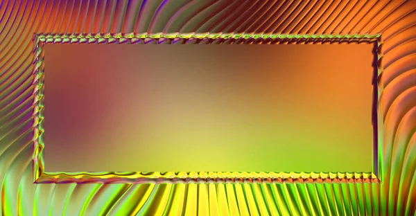 Soyut çerçeveli arkaplan. Renkli, canlı, dalgalı bir duvar kağıdı. Merkezi çerçeveli yaratıcı grafik 2d çizim. Dinamik şekilli modaya uygun sıvı örtüsü.