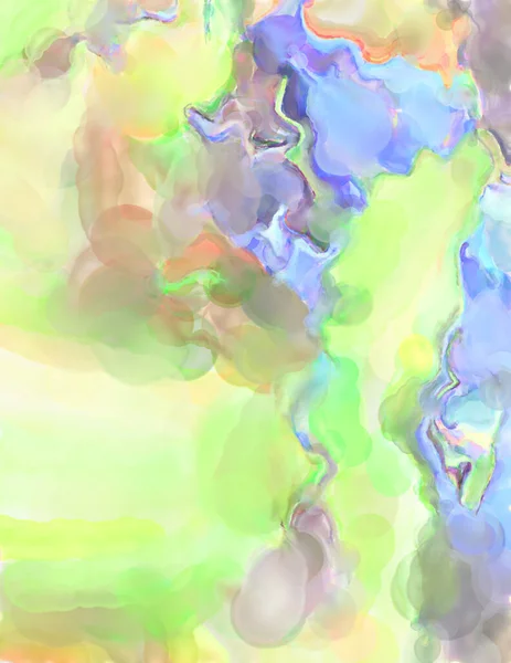 Poster, duvar sanatı, afiş, kart, kitap kapağı veya ambalaj için pastel renkli suluboya resim. Alkol mürekkebini andıran rahatlatıcı fırça darbelerinin modern resmi.