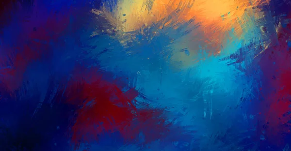 Painted Composition Vibrant Brush Strokes Textured Colorful Painting Paint Brushed — Stock Photo, Image