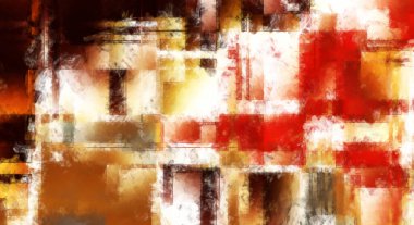 Modern sanat. Renkli çağdaş sanat eserleri. Renkli boya darbeleri. Soyut arkaplanda fırça darbeleri. Fırça boyası. Eşsiz duvar sanatı.