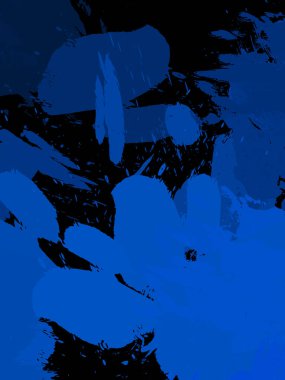 Vahşi fırça darbeleriyle yaratıcı soyut resim. Artistik fırça darbeleriyle donatılmış. Renkli ve canlı bir tasvir. Boyalı sanat.