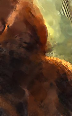 Modern sanat. Renkli çağdaş sanat eserleri. Renkli boya darbeleri. Soyut arkaplanda fırça darbeleri. fırça boyası.