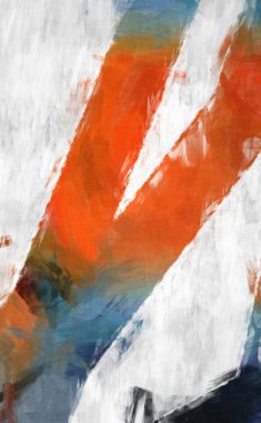 Soyut arkaplanda pürüzlü fırça darbeleri. Fırça boyası. Renkli boya darbeleri. Eşsiz duvar sanatı. Tuvaldeki modern sanat. Renkli çağdaş sanat eserleri. 