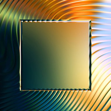 Soyut çerçeveli arkaplan. Renkli, canlı, dalgalı bir duvar kağıdı. Merkezi çerçeveli yaratıcı grafik 2d çizim. Dinamik şekilli modaya uygun sıvı örtüsü.