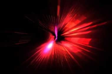 Fütürist mercek patlaması. Parlayan parçacıkları ve çizgileri olan ışık patlaması yıldızı. Güzel soyut ışın arkaplanı.