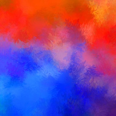 Canlı fırça darbeleriyle boyanmış. Renkli desenli resim. Fırçalanmış duvar kağıdını boya.