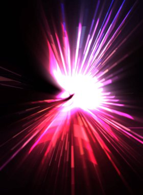 Fütürist mercek patlaması. Parlayan parçacıkları ve çizgileri olan ışık patlaması yıldızı. Güzel soyut ışın arkaplanı.