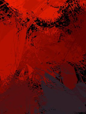 Vahşi fırça darbeleriyle yaratıcı soyut resim. Artistik fırça darbeleriyle donatılmış. Renkli ve canlı bir tasvir. Boyalı sanat.