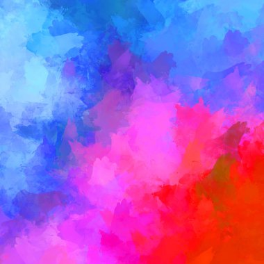 Canlı fırça darbeleriyle boyanmış. Renkli desenli resim. Fırçalanmış duvar kağıdını boya.