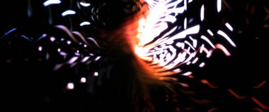 Işık parçacık izleri. Parlayan parçacıkları ve çizgileri olan ışık patlaması yıldızı. Güzel hareketli soyut ışın arkaplanı.