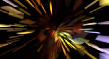 Işık parçacık izleri. Parlayan parçacıkları ve çizgileri olan ışık patlaması yıldızı. Güzel hareketli soyut ışın arkaplanı.