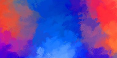 Fırça darbesi ile boyanmış. Sanatsal canlılık ve renkli duvar kâğıdı. Kaotik resim. Taranmış Boyalı Soyut Arkaplan. 