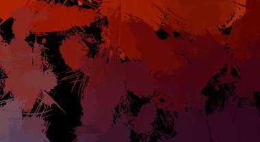 Canlı fırça darbeleriyle boyanmış. Renkli desenli resim. Fırçalanmış duvar kağıdını boya.