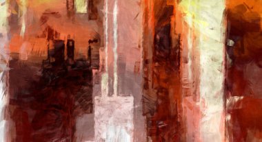 Soyut arkaplanda pürüzlü fırça darbeleri. Fırça boyası. Renkli boya darbeleri. Eşsiz duvar sanatı. Tuvaldeki modern sanat. Renkli çağdaş sanat eserleri. 