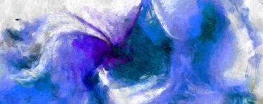 Soyut arkaplanda pürüzlü fırça darbeleri. Fırça boyası. Renkli boya darbeleri. Eşsiz duvar sanatı. Tuvaldeki modern sanat. Renkli çağdaş sanat eserleri. 