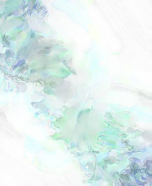 Alkol mürekkebini andıran rahatlatıcı fırça darbelerinin modern resmi. Poster, duvar sanatı, afiş, kart, kitap kapağı veya ambalaj için pastel renkli suluboya resim.