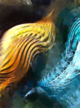 Modern sanat. Renkli çağdaş sanat eserleri. Renkli boya darbeleri. Soyut arkaplanda fırça darbeleri. fırça boyası.