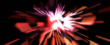 Işık parçacık izleri. Parlayan parçacıkları ve çizgileri olan ışık patlaması yıldızı. Güzel hareketli soyut ışın arkaplanı.