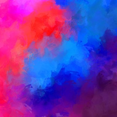 Canlı fırça darbeleriyle boyanmış. Renkli desenli resim. Fırçalanmış duvar kağıdını boya.