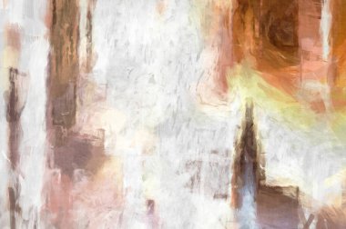 Soyut arkaplanda pürüzlü fırça darbeleri. Fırça boyası. Renkli boya darbeleri. Eşsiz duvar sanatı. Tuvaldeki modern sanat. Renkli çağdaş sanat eserleri. 