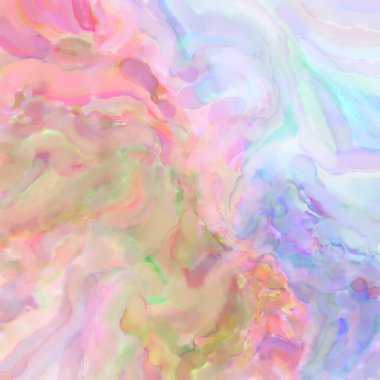 Pastel renklerde suluboya resim. Poster, duvar sanatı, afiş, kart, kitap kapağı ya da ambalaj için rahatlatıcı kompozisyonun yumuşak renkli çizimi. Modern fırça darbeleri resim.