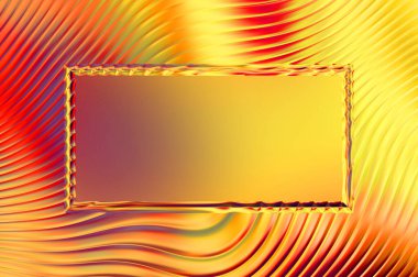 Soyut çerçeveli arkaplan. Renkli, canlı, dalgalı bir duvar kağıdı. Merkezi çerçeveli yaratıcı grafik 2d çizim. Dinamik şekilli modaya uygun sıvı örtüsü.