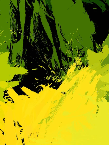 野生のブラシで創造的な抽象画 芸術的なブラシストロークで背景 カラフルで活気のあるイラスト — ストック写真