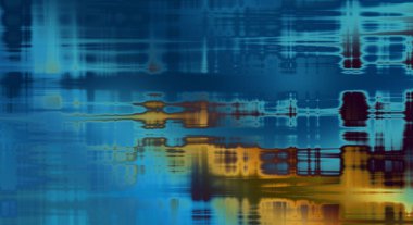 Soyut arkaplan. Yaşlanmış grunge dokusunda geometrik elementler. Farklı renk desenli grafiksel illüstrasyon.