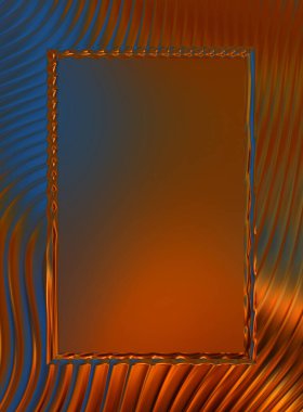 Soyut çerçeveli arkaplan. Renkli, canlı, dalgalı bir duvar kağıdı. Merkezi çerçeveli yaratıcı grafik 2d çizim. Dinamik şekilli modaya uygun sıvı örtüsü.