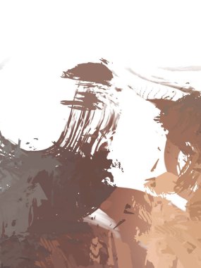 Taranmış Boyalı Soyut Arkaplan. Vahşi kaotik fırça darbeleri. Boya darbeleri. 2D İllüstrasyon. Fırça darbeli resim. 