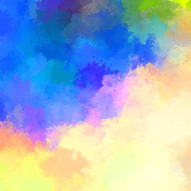 Canlı fırça darbeleriyle boyanmış. Renkli desenli resim. Fırçalanmış duvar kağıdını boya.