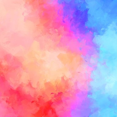 Canlı fırça darbeleriyle boyanmış. Renkli desenli resim. Fırçalanmış duvar kağıdını boya.