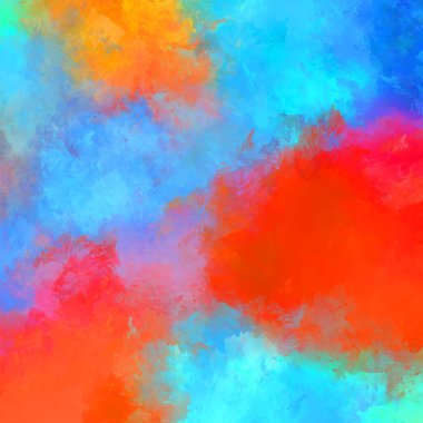 Canlı fırça darbeleriyle boyanmış. Renkli desenli resim. Fırçalanmış duvar kağıdını boya.