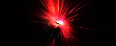 Fütürist mercek patlaması. Parlayan parçacıkları ve çizgileri olan ışık patlaması yıldızı. Güzel soyut ışın arkaplanı.