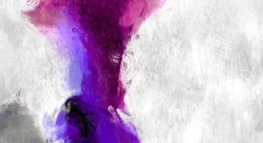 Soyut arkaplanda pürüzlü fırça darbeleri. Fırça boyası. Renkli boya darbeleri. Eşsiz duvar sanatı. Tuvaldeki modern sanat. Renkli çağdaş sanat eserleri. 